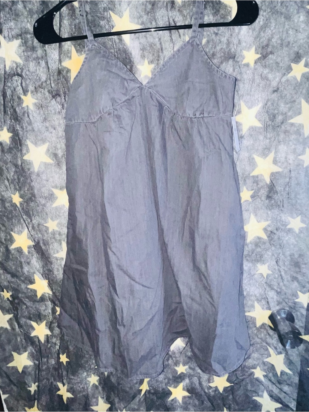 Old Navy Women’s Gray Cotton Woven V-Neck Chemise Nightgown XL 14-16